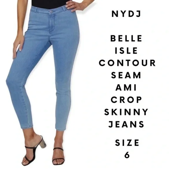 NYDJ light wash Skinny Jeans slimming lift tuck technology contour ami crop sz 6 - Picture 10 of 10